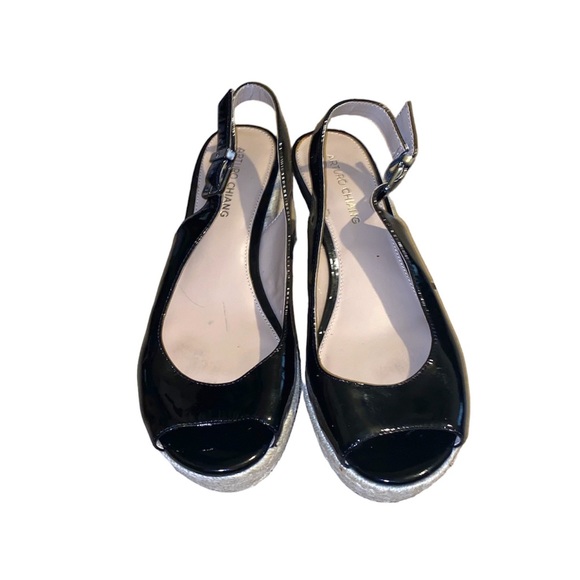 Arturo Chiang Patent Leather Wedge Sandal Size 9.5 - Picture 3 of 6